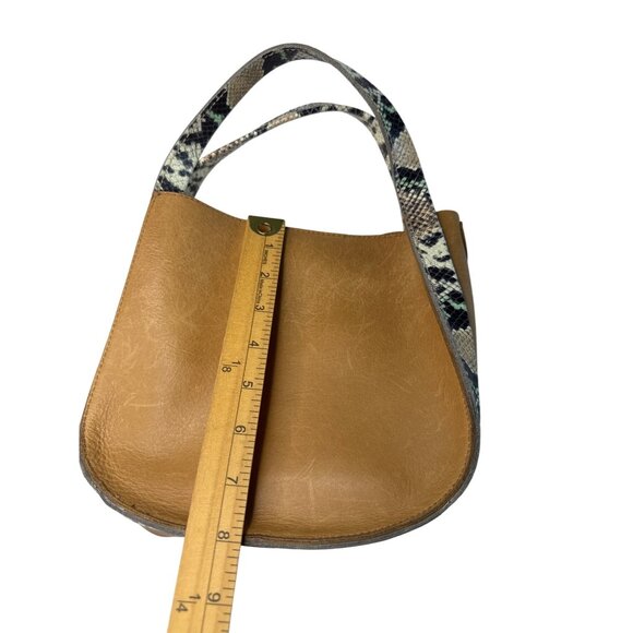 Madewell The Sydney Leather Hand Bag Purse Snake Embossed Missing Strap - Picture 5 of 10